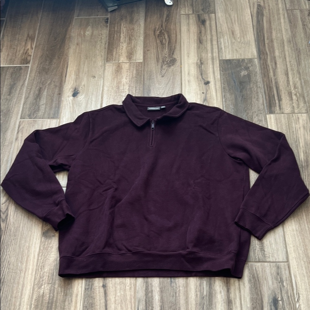 Croft & Barrow Men's Dark Maroon Zip-Up Sweatshirt